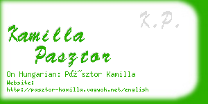 kamilla pasztor business card